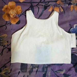 Athleta white Conscious crop tank top sports bra crop top size 1X